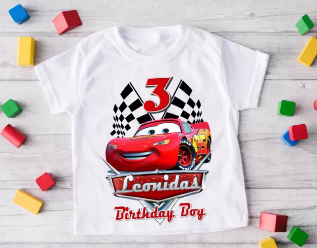 CARS LIGHTNING MCQUEEN T Shirt Personalized Family Birthday Custom