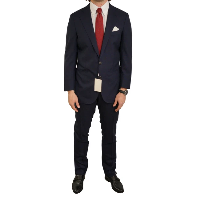 Blazer Homme La Spalla Vitale Barberis - Taille 54S (44S) Bleu - Laine - Neuf Avec étiquettes
