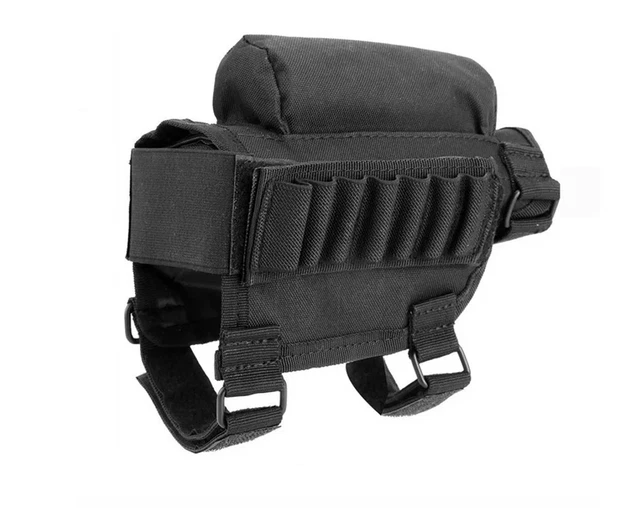 Cartouchière De Crosse Kaki Pour Fusil - Capacité 7 Balles - En Nylon - Neuf