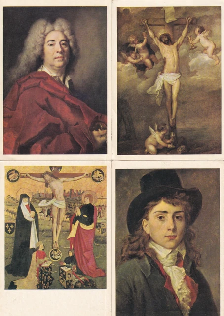 Lot de 4 cartes postales postcards 10x15c musée de TOULOUSE VAN DYCK LARGILLIERE