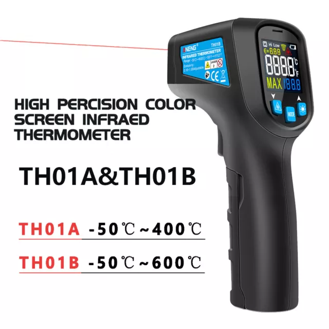 TH01B Temperature Tester Digital Infrared Thermometer IR Laser Sensor Gun Meter
