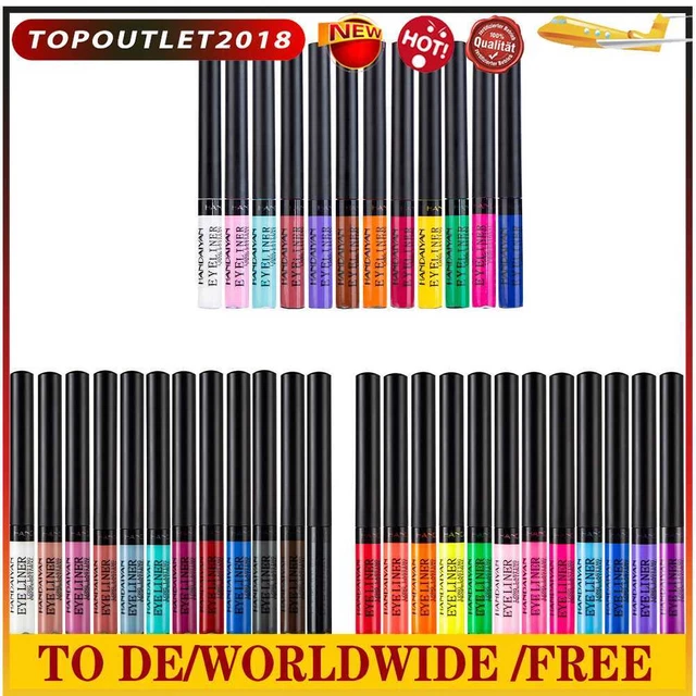 12pcs Colored Eyeliner Set Waterproof Pencil Long Lasting Matte Luminous