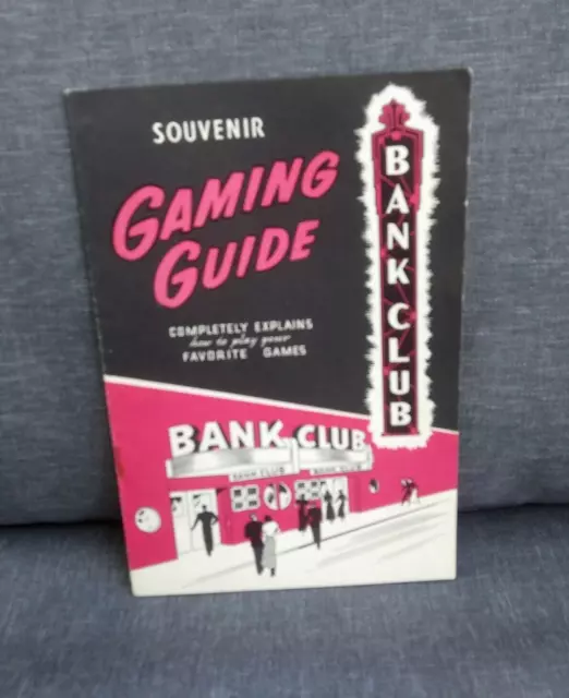 1949-Bank Club-Gaming Guide-Reno Nevada Booklet- Gambling Games-Ephemera