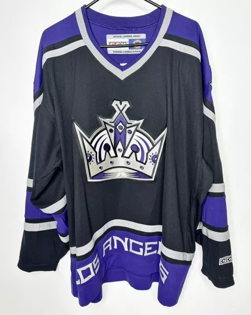 ccm HOCKEY purple black LA KINGS sz 2x Jersey Nhl puck – Rare_Wear_Attire