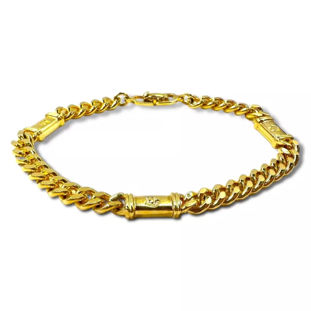 Christian Dior Germany MADE Kihei Chain Bracelet Gold GERMANY engraved