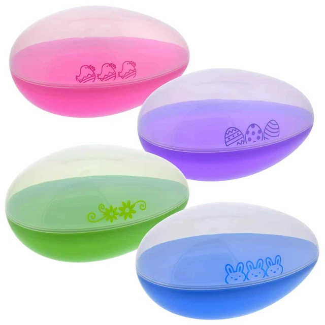 LOT OF 4 jUmBo EASTER EGG FILLABLE BOX CONTAINERS BLOW MOLD 14.99