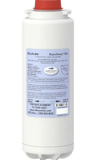 Filtro de repuesto Elkay 51300C WaterSentry Plus (rellenos de botellas), blanco sellado