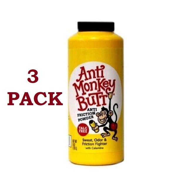 Paquete de 3 - Polvo antifricción antigolpe de mono, 6 OZ POLVO CORPORAL DE ALTO RENDIMIENTO