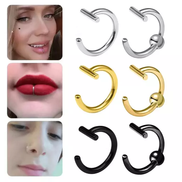 Lippenringe Fake Spring Clip On Nasenringe Fake Lip Hoop Body Piercing Ring√