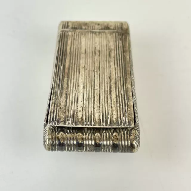 Antique Georgian Solid Silver Snuff Box 1809 6.2cm X 3cm 3