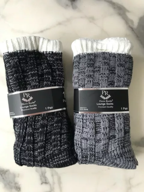 Mens Thermal Sherpa Lined knitted Lounge Gripper Bed Slipper Socks Gift idea