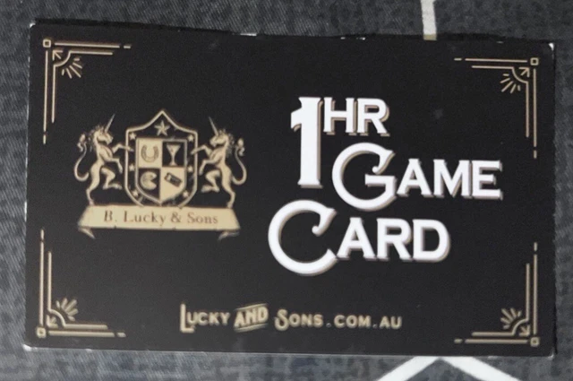 B Lucky & Sons 1 Hour Unlimited Arcade Games Card Pass 60 Minutes One Hr 1Hr NEW