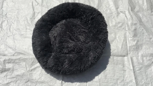 Donut Plush Pet Dog Cat Bed Fluffy Soft Warm Calming Bed Sleeping Kennel Nest
