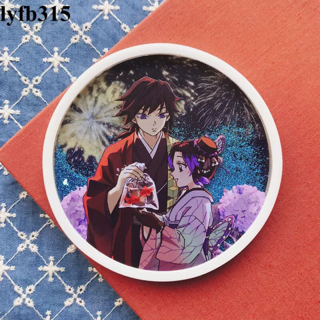 Anime Demon Slayer Tomioka Giyuu Kochou Shinobu Quicksand Cup Mat Coaster Gift