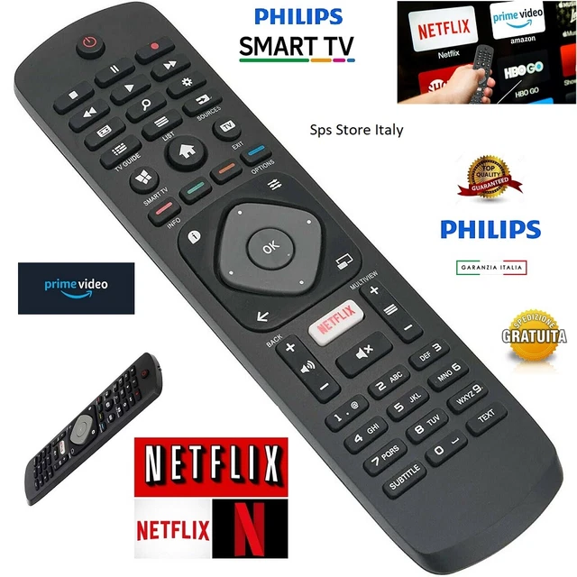 Telecomando Universale Sostitutivo Per Philips TV – Modelli Ambilight 43PUS6504/12 E Simili