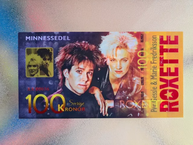 Sweden 100 Kronor * ROXETTE * Per Gessle Marie Fredriksson 2023