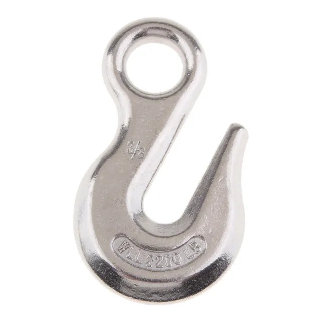 3/8" Forged Stainless Steel Hook Safety Latch Eye Hook Tow 3