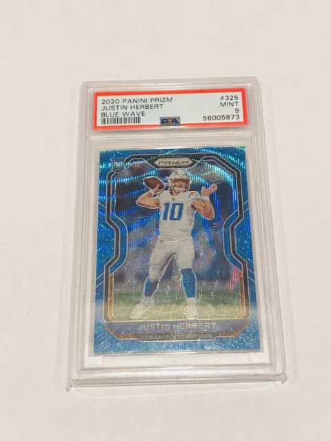 Justin Herbert Rookie 2020 Panini Prizm Blue Wave #325 Los Angeles Chargers /199