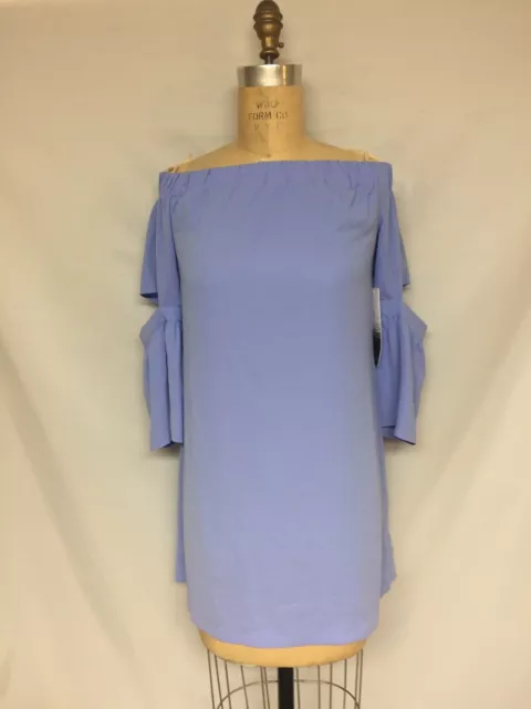 kensie Women's Luxury Crepe Off The Shoulder Dress KS6U7110 Purple XS NWT