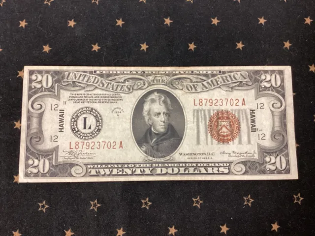 Fr. 2305 - 1934-A $20 Twenty Dollars - “Hawaii” - Federal Reserve Note - Nice!!