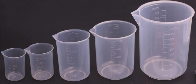 5 Sizes 50ml / 100ml /250ml /500ml /1000ml Capacity Clear Plastic Cup Container