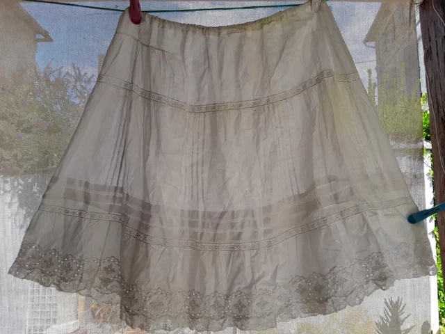 JUPON ANCIEN 1900 Voile Coton Broderie Anglaise Petits Plis Et Tulle Brode EUR 15 00 PicClick FR
