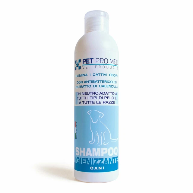 ✔Shampoo per cani igienizzante ideale per eliminare i cattivi odori da 250 ml.