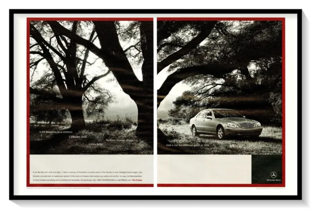 Mercedes-Benz S-Class 2-Page Print Ad Vintage 2001 Magazine Advertisement