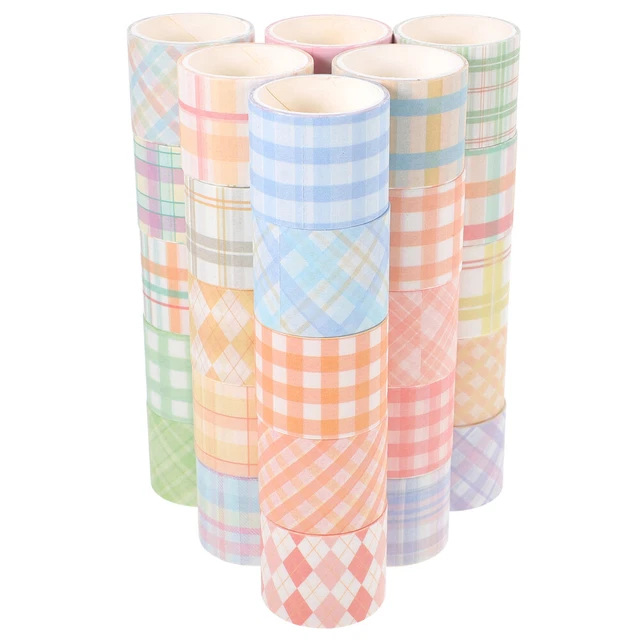 Cinta Washi decorativa de papel japonés a cuadros cinta adhesiva papel cinta adhesiva