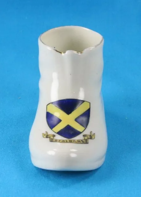 English Porcelain Crested China Souvenir - "St. Albans" Crest - Shoe Form 2
