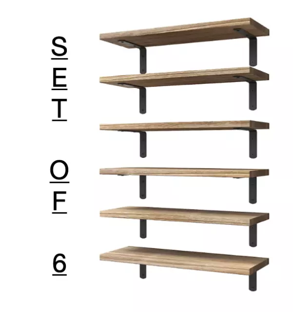 Wood Floating Shelves Shelves for Wall Decor Farmhouse Shelf Bedroom Set of 6