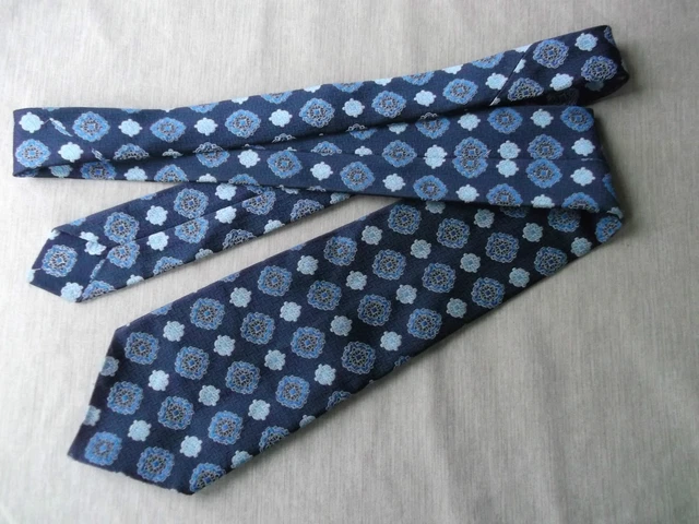 Tie Necktie Vintage Mens Retro 1970s ST MICHAEL BLUE NAVY