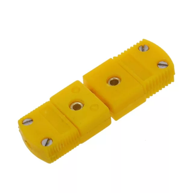 2X(Yellow Plastic Shell K Type Thermocouple Plug Socket Connector Set C1I3) 3