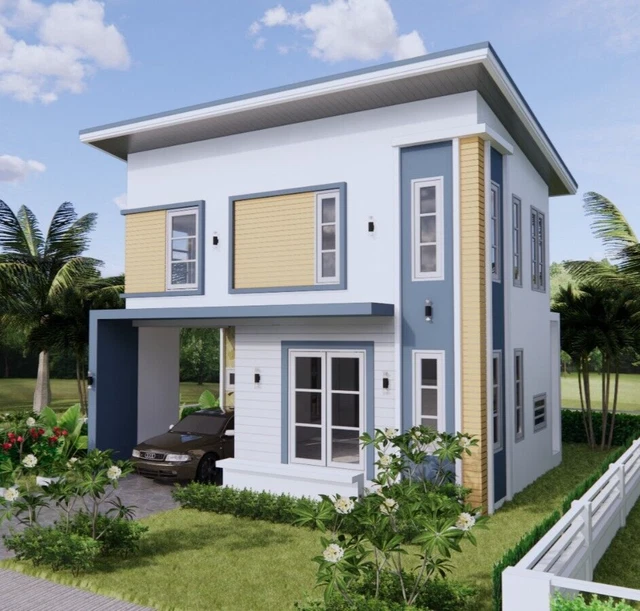 HOUSE DESIGN WITH Pool 14x14 Meter 46x46 Feet 3 Beds 2 Baths Shed (A4 ...