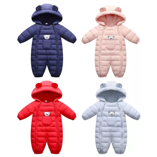 Toddler Baby Girls Boys Snowsuit Jumpsuit Warm Hooded Romper Outwear Jacket Coat