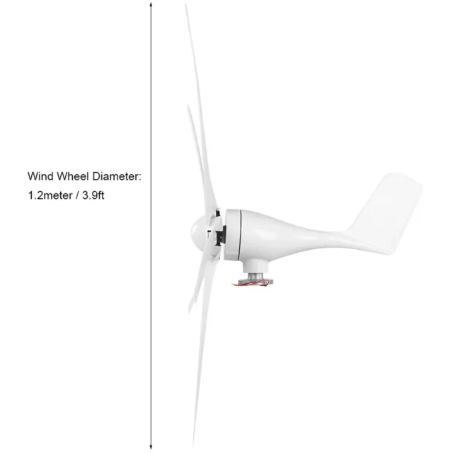 800W Wind Turbines 5Blade Mini Windmill Generator Industrial Supplies White 48V