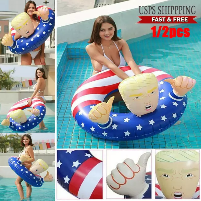 47"Trump Swimming Floats Inflatable Pool Raft Float Beach Party Swim Circle Ring 2