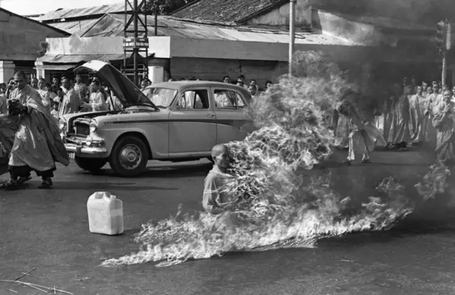 Antique Burning Monk Photo 356b Odd Strange & Bizarre