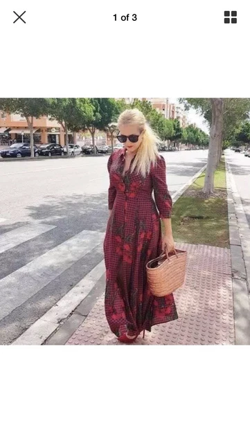 strapless open back dress Retro Stage V Neck Ditsy Floral Printed Short Sleeve Midi A-Line Dress main image 1