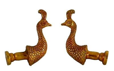 Peacock Shape Vintage Style Handmade Brass Cabinet Drawer Pull Knobs Home Decor
