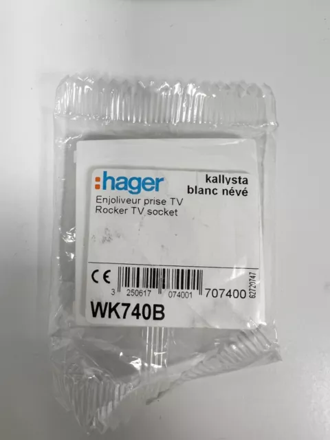 Hager WK740B KALLYSTA - Doigt Enjoliveur Prise TV Prise television BLANC NEVE