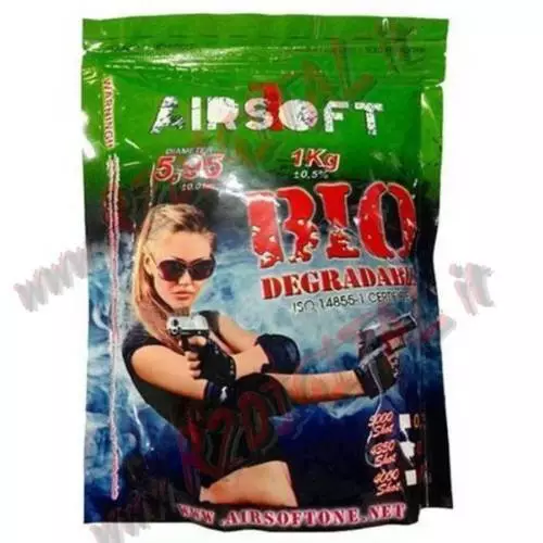 PALLINI BUSTA AIRSOFT ONE BIO 1Kg 4000Pz BB 0.25 Gr BIODEGRADABILI 6mm SOFT AIR