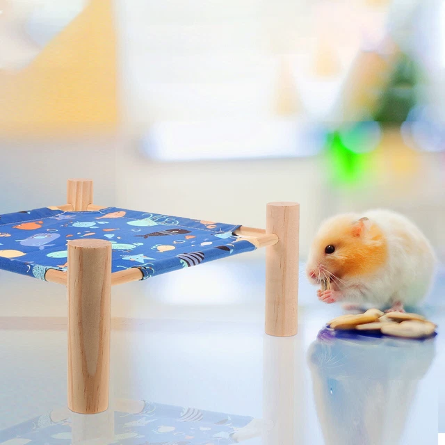 Elevated Hamster Bed  Cartoon Pattern Camp Bed Small Pet Hamster Hammock Bed 2