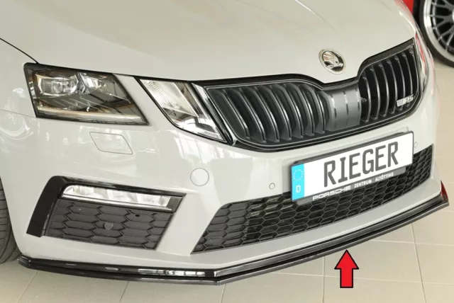 Rieger Spoilerlippe für Skoda Octavia RS 5E Frontspoiler Schwert schwarzglanz