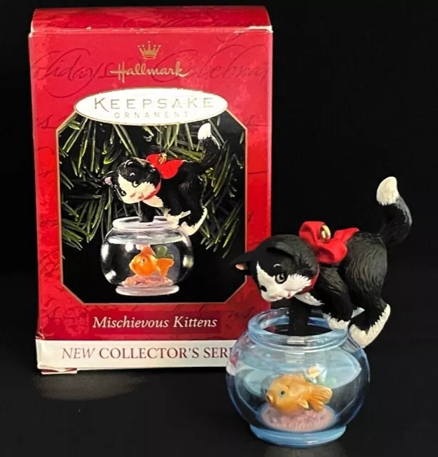 Rare Hallmark Ornament #1 In Collector Series "Mischevious Kittens" 1999