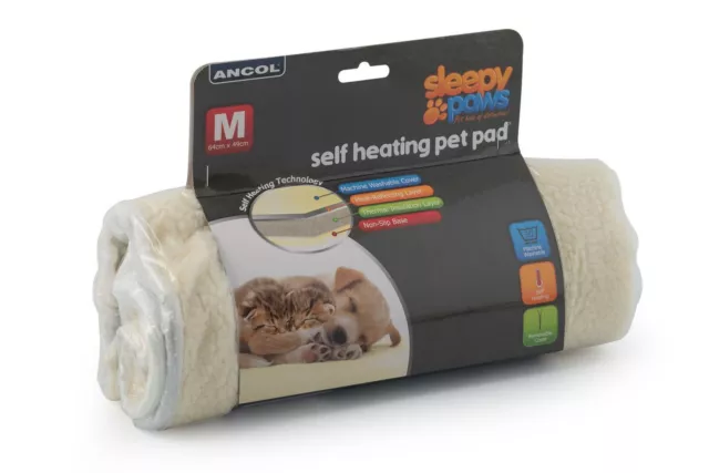 Ancol Self Heating Pad Dog Cat Puppy Kitten Sleepy Paws Pet Reflective Heat Bed