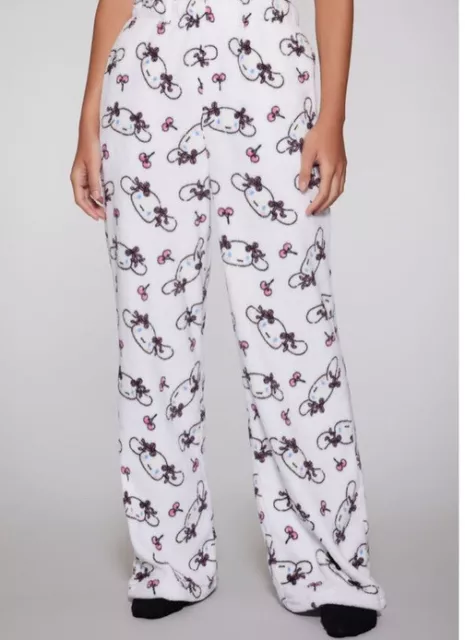 Hello Kitty Pajama Pants Girls 4 Pink Pull-On Elastic Waist Flame