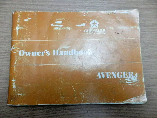 Hillman Chrysler Avenger Owners Instruction Book/ Handbook