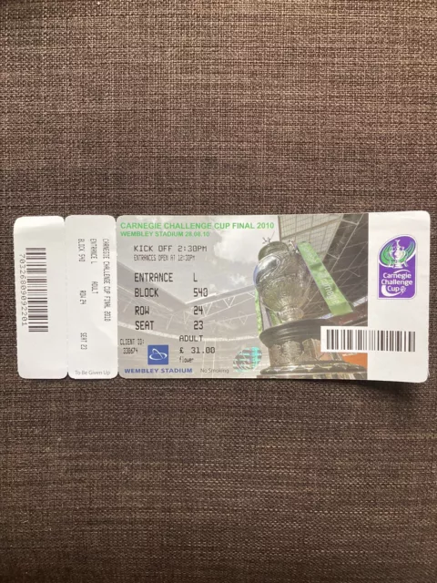 Warrington Wolves V Leeds Rhinos, Rugby League Challenge Cup Used Match Ticket,