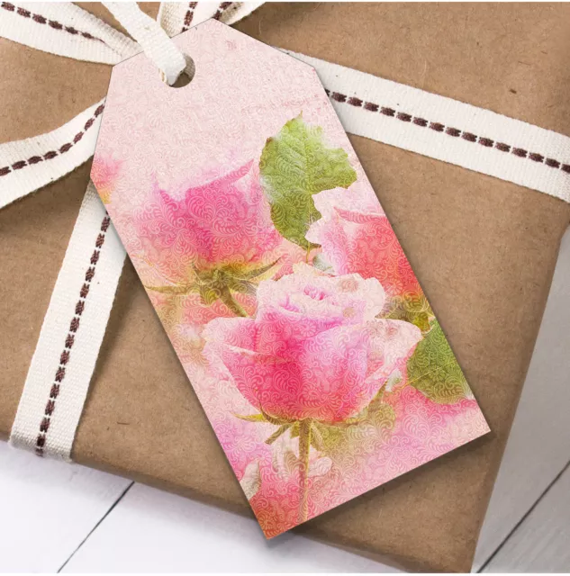 Aquarell rosa Rose Geburtstag Geschenk Gefallen Geschenk Etiketten